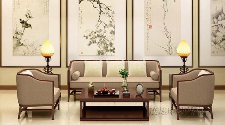 新中式电动餐桌-型号：飞黄腾达