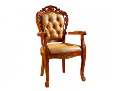 豪华餐桌配套实木扶手椅子-型号：MX216