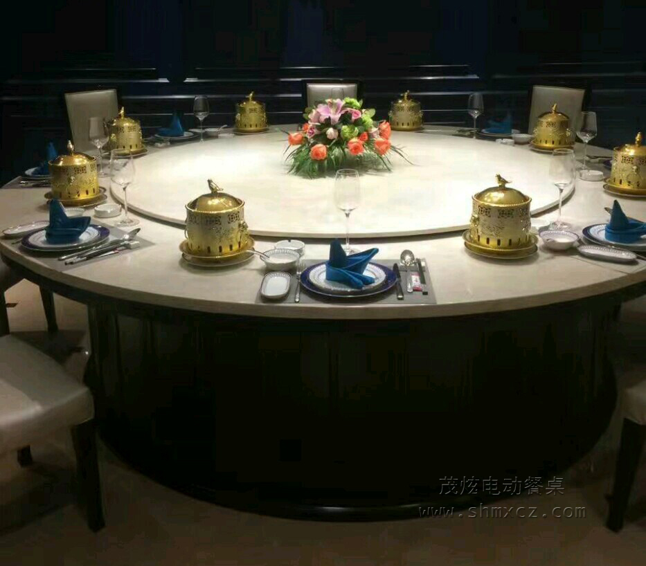 湖州酒店大理石电动餐桌