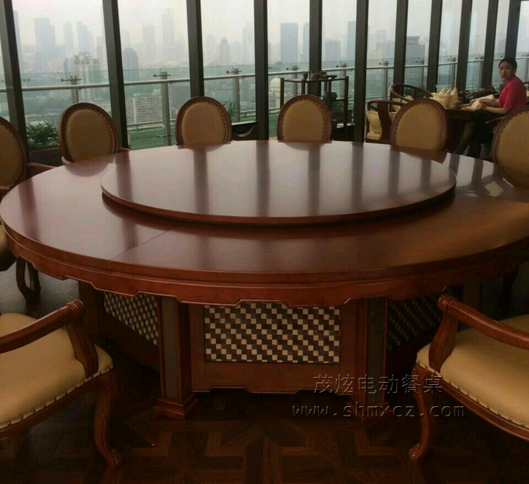 新中式电动餐桌图片