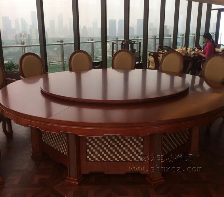 新中式电动餐桌图片