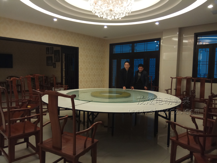 电动转盘餐桌安装图
