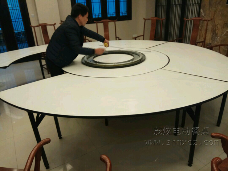 自动转盘餐桌安装图自动转盘的结构