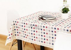 餐桌布艺桌布，实木餐桌配桌布图片