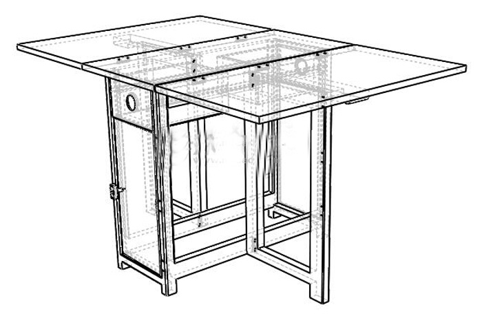 实木折叠餐桌设计图纸