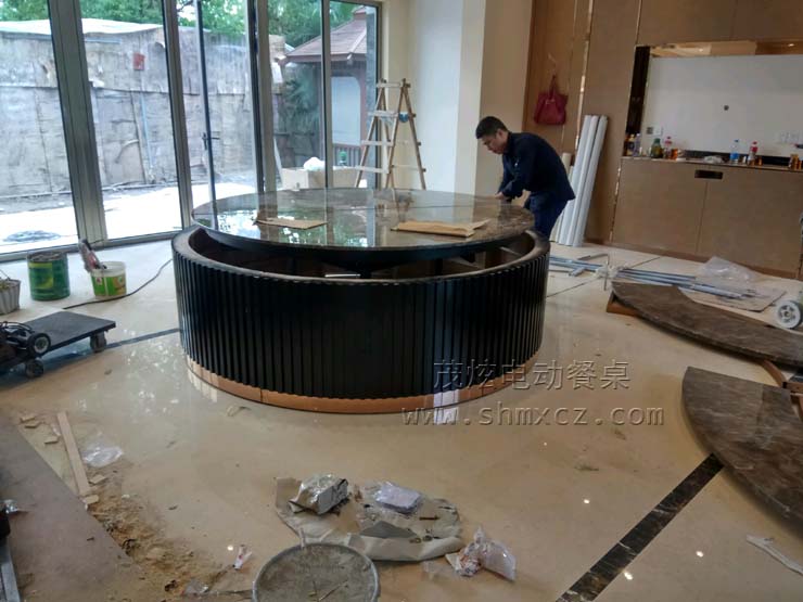 厦门酒店电动餐桌转盘效果图片