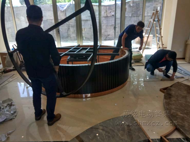 厦门酒店电动餐桌转盘效果图片