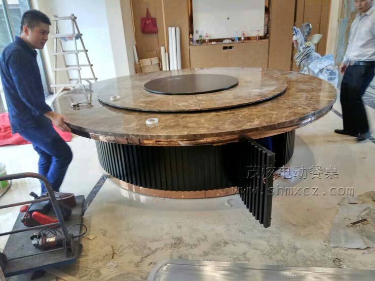 厦门酒店电动餐桌转盘效果图片