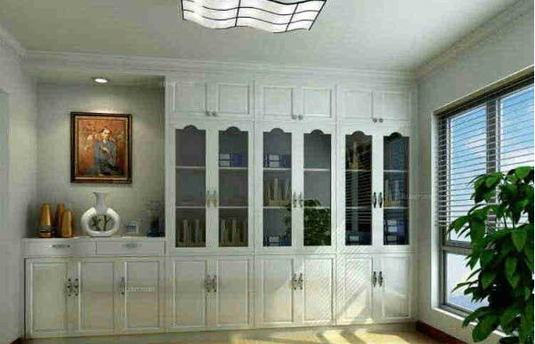 中式书房家具摆放效果图