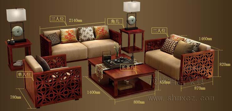 新中式酒店整体配套家具沙发-型号:八方盛宴