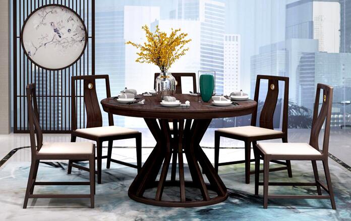 星级酒店新中式餐桌图片：风雅意境