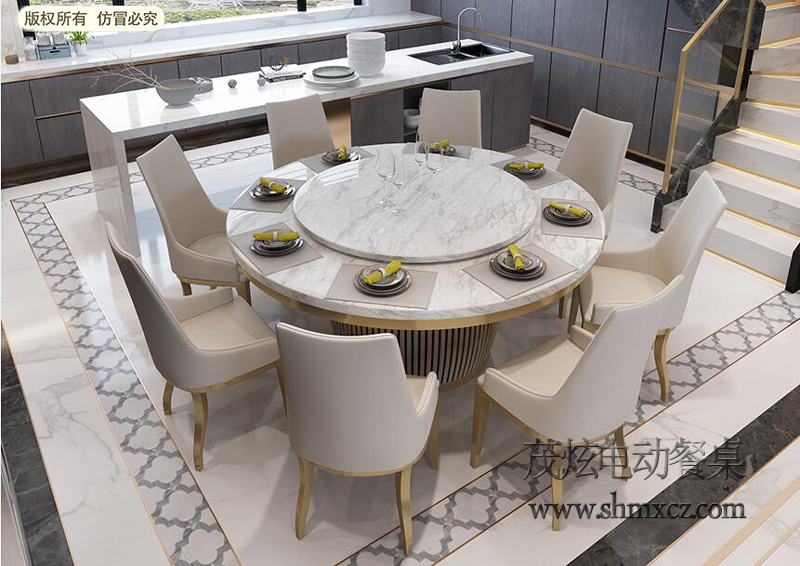 新中式电动餐桌整体定做