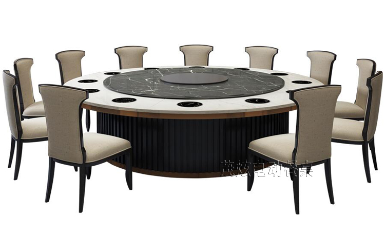 大理石电磁炉火锅电动餐桌-海纳北川