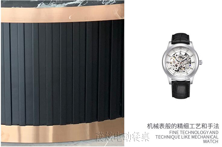 大理石电磁炉火锅电动餐桌-海纳北川