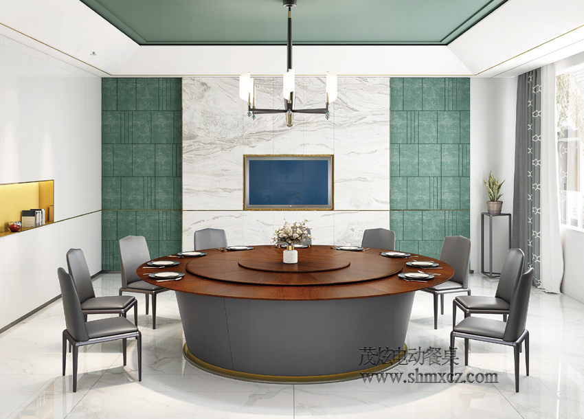 新中式电动餐桌简约生活