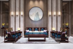 新中式风格包房休闲沙发:四海祥瑞