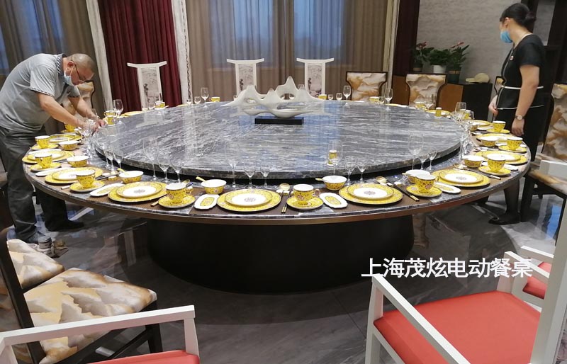 山东青岛丽晶大酒店电动餐桌