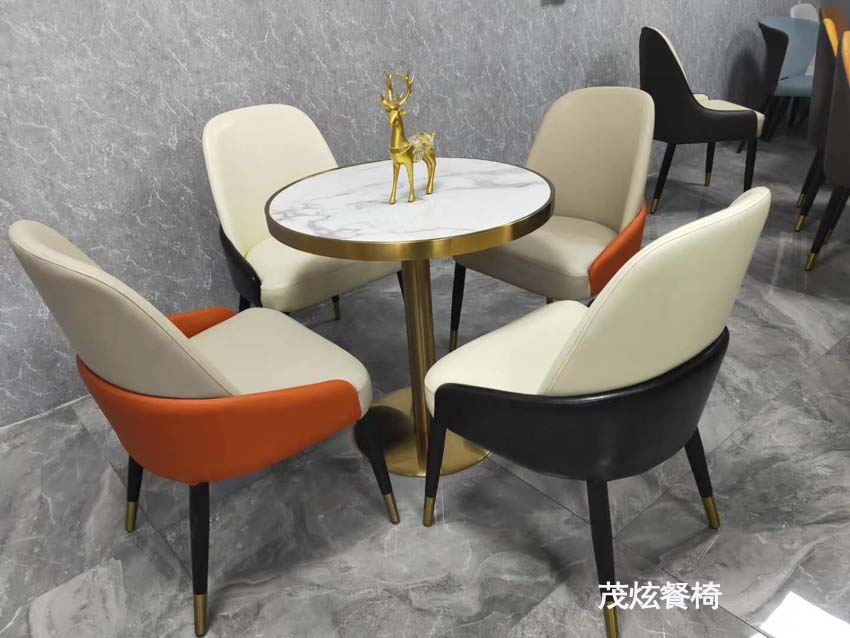 轻奢仿木餐椅子图片