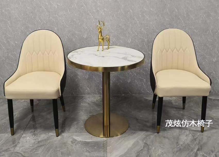 轻奢风格仿木餐椅子图片