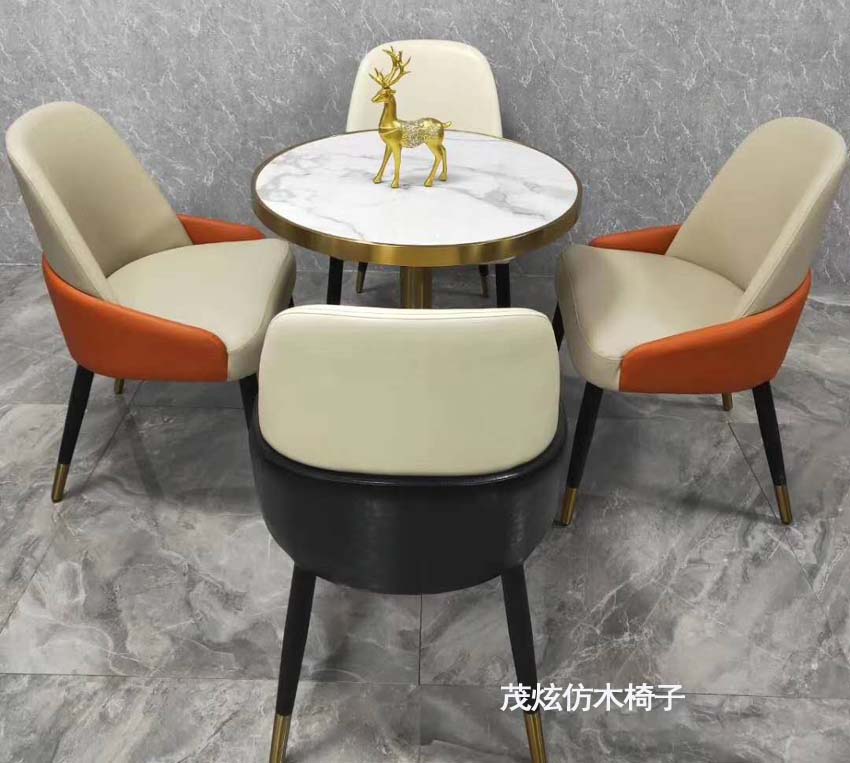 轻奢风格仿木餐椅子图片