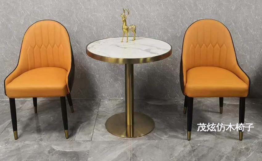 轻奢风格仿木餐椅子图片