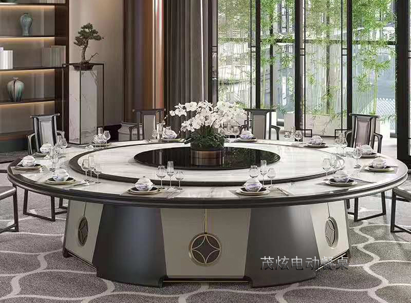 新中式风格电动餐桌前程似锦图片