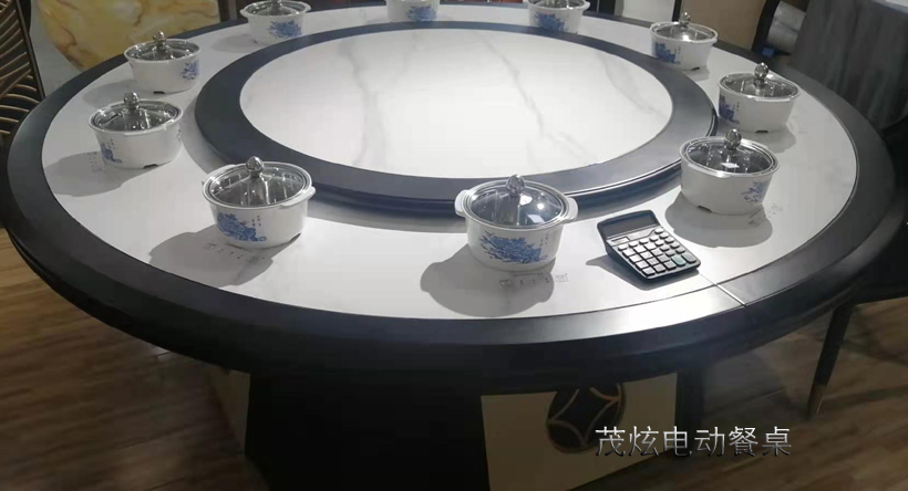 新中式风格电动餐桌前程似锦图片